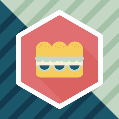 sandviç uzun gölge, eps10 düz simgesiyle