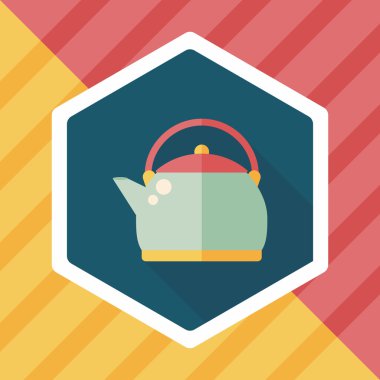 Uzun Gölge, eps10 ile çay potu düz simgesi