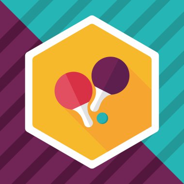 Uzun Gölge, eps10 ile Masa Tenisi raketi düz simgesi