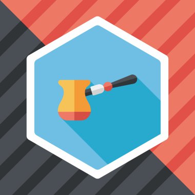 Uzungölgeli kahve makinesi düz simgesi, eps10