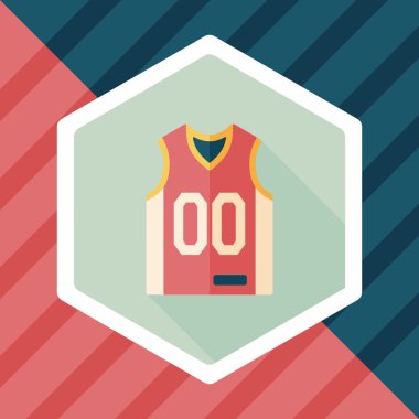 Uzun Gölge, eps10 ile basketbol giyim düz simgesi