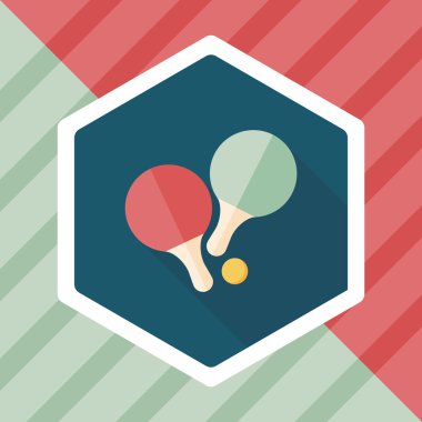 Uzun Gölge, eps10 ile Masa Tenisi raketi düz simgesi