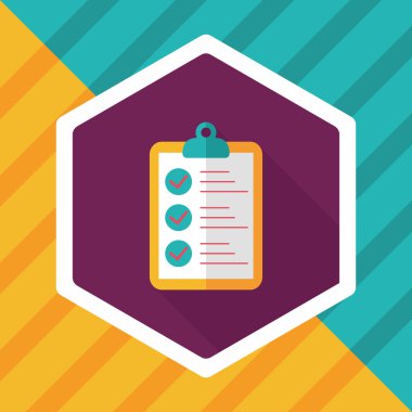 Çetele düz simgesi ile uzun gölge, eps10