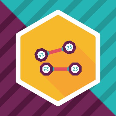 Dumbbell düz simgesi ile uzun gölge, eps10