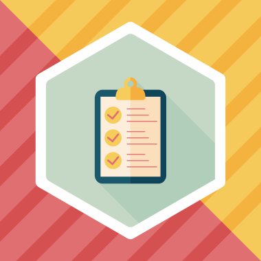 Çetele düz simgesi ile uzun gölge, eps10