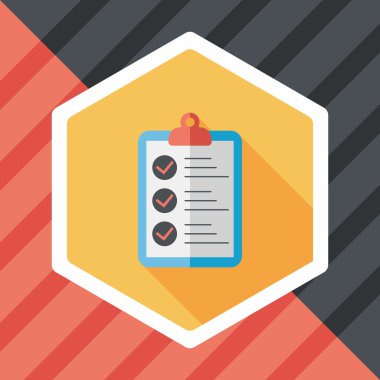 Çetele düz simgesi ile uzun gölge, eps10