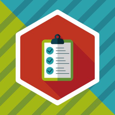 Çetele düz simgesi ile uzun gölge, eps10