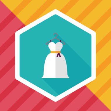 düğün elbise uzun gölge, eps10 düz simgesiyle