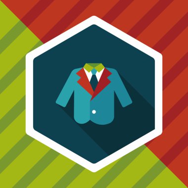 Düğün grom takım elbise düz simgesiyle uzun gölge, eps10