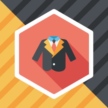 Düğün grom takım elbise düz simgesiyle uzun gölge, eps10