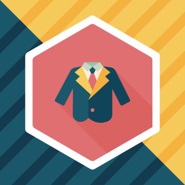 Düğün grom takım elbise düz simgesiyle uzun gölge, eps10