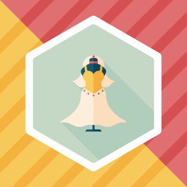 düğün elbise uzun gölge, eps10 düz simgesiyle