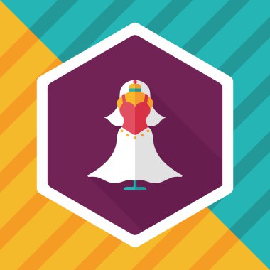 düğün elbise uzun gölge, eps10 düz simgesiyle