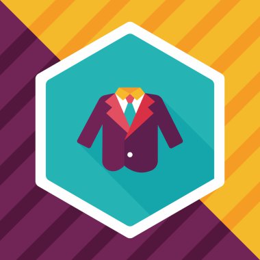 Düğün grom takım elbise düz simgesiyle uzun gölge, eps10