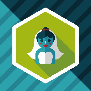 Gelinin düz ikonu, uzun gölgeli, eps10