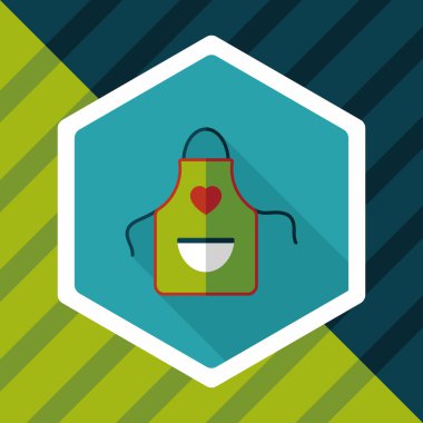 Uzun Gölge, eps10 ile mutfak önlük düz simgesi