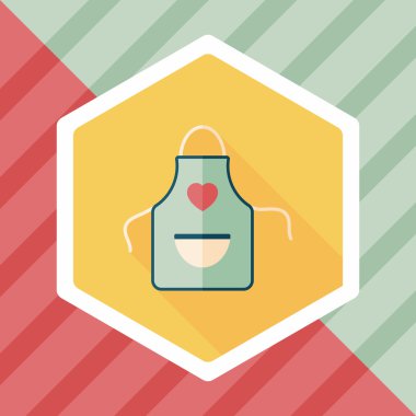 Uzun Gölge, eps10 ile mutfak önlük düz simgesi