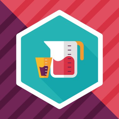 Uzun Gölge, eps10 Kupası düz simgesiyle ölçme mutfak eşyaları