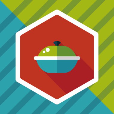 Uzun Gölge, eps10 ile mutfak eşyaları pot düz simgesi