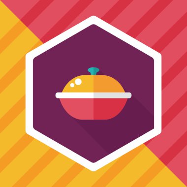 Uzun Gölge, eps10 ile mutfak eşyaları pot düz simgesi
