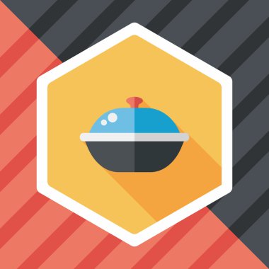 Uzun Gölge, eps10 ile mutfak eşyaları pot düz simgesi