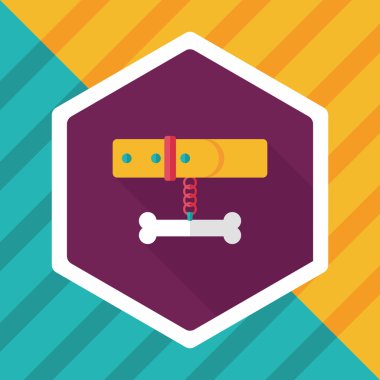 Uzun Gölge, eps10 ile evde beslenen hayvan köpek zincirleri düz simgesi