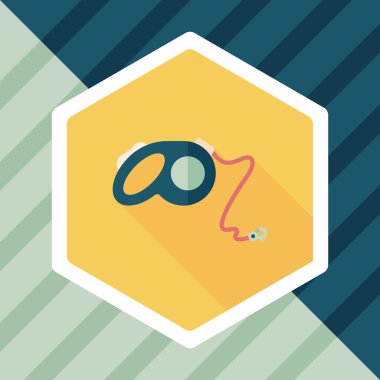 Evcil köpek uzun gölgeli düz simge, eps10