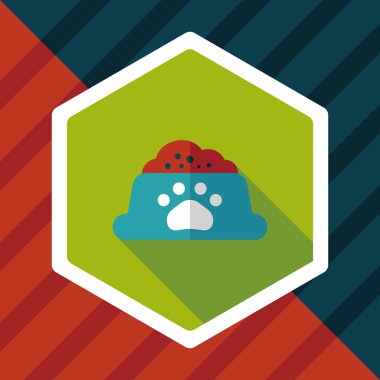 Uzun Gölge, eps10 ile evde beslenen hayvan köpek gıda düz simgesi