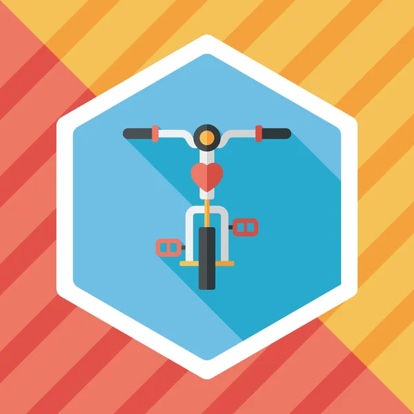 Icône plate de vélo de transport avec ombre longue, eps10 — Image vectorielle