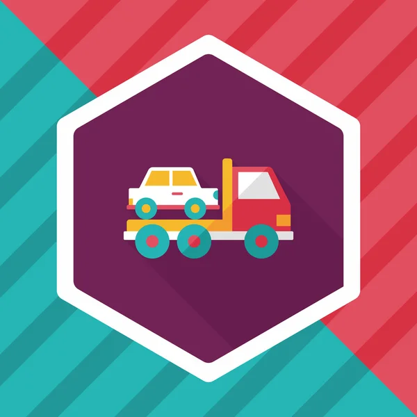 Camión de transporte icono plano con sombra larga, eps10 — Vector de stock