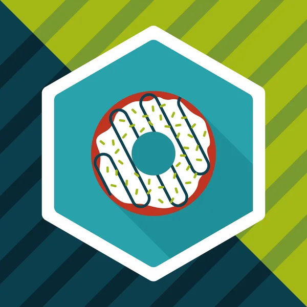 Donut icono plano con sombra larga, eps10 — Archivo Imágenes Vectoriales