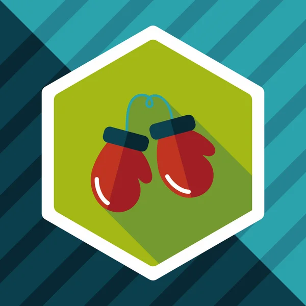 Guantes de boxeo icono plano con sombra larga, eps10 — Vector de stock