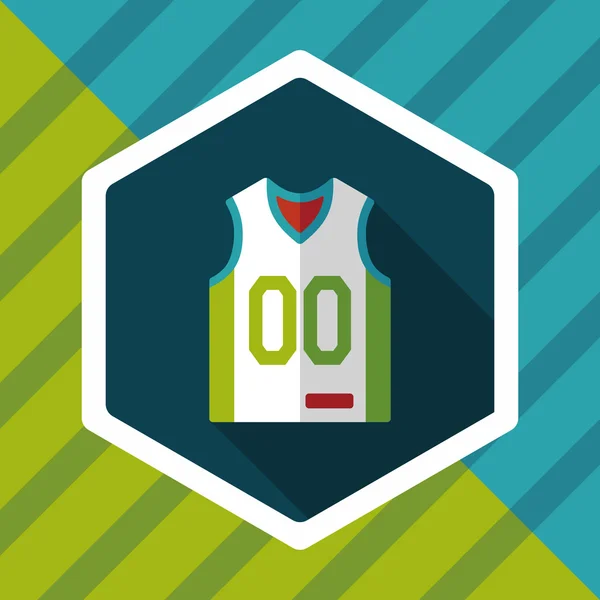 Basketballbekleidung flache Ikone mit langem Schatten, Eps10 — Stockvektor