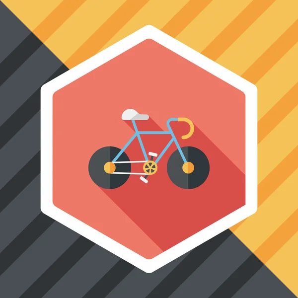 Bicycle flat icon with long shadow, eps10 — стоковый вектор