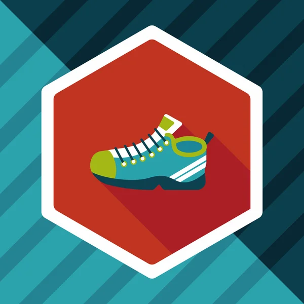 Sneaker flat icon with long shadow, eps10 — стоковый вектор