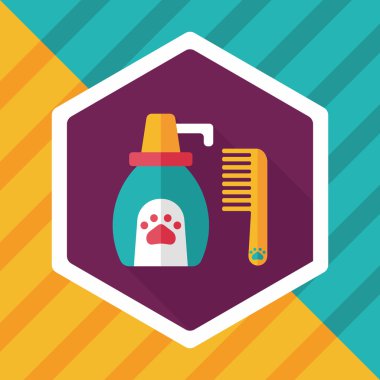 Uzun Gölge, eps10 ile evde beslenen hayvan şampuan düz simgesi