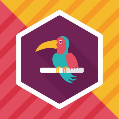 Uzun Gölge, eps10 ile evde beslenen hayvan papağan düz simgesi