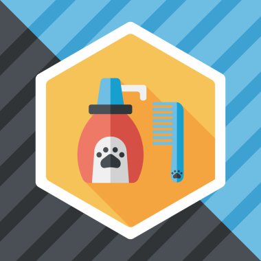 Uzun Gölge, eps10 ile evde beslenen hayvan şampuan düz simgesi