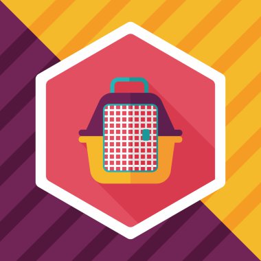 Uzun Gölge, eps10 ile evde beslenen hayvan seyahat kafes düz simgesi