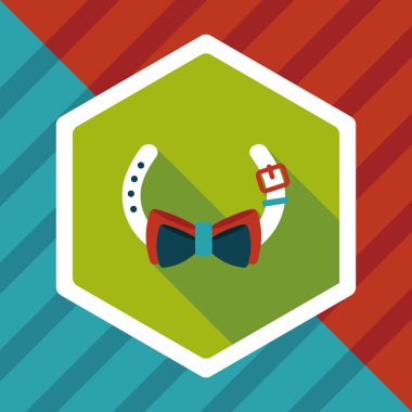 Uzun Gölge, eps10 ile evde beslenen hayvan köpek zincirleri düz simgesi