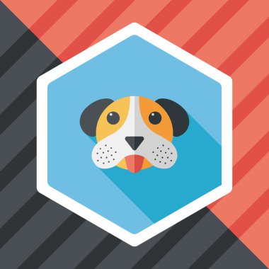 Uzun Gölge, eps10 ile evde beslenen hayvan köpek düz simgesi