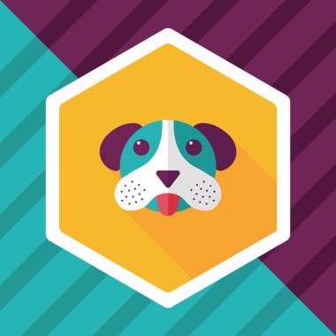 Uzun Gölge, eps10 ile evde beslenen hayvan köpek düz simgesi