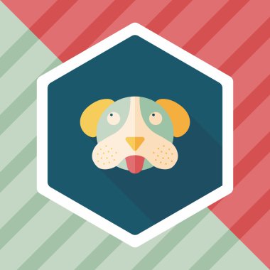 Uzun Gölge, eps10 ile evde beslenen hayvan köpek düz simgesi