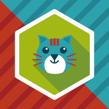 Uzun Gölge, eps10 ile evde beslenen hayvan kedi düz simgesi