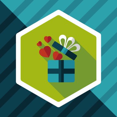 Uzun Gölge, eps10 Sevgililer günü hediyesi düz simgesiyle