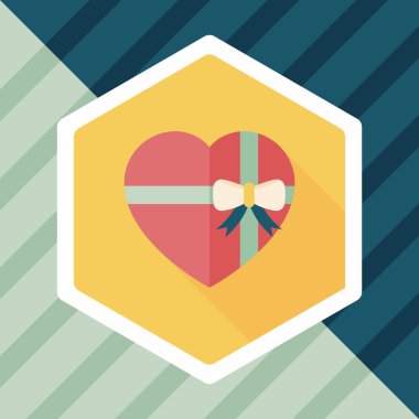 Uzun Gölge, eps10 Sevgililer günü hediyesi düz simgesiyle