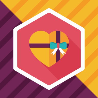 Uzun Gölge, eps10 Sevgililer günü hediyesi düz simgesiyle