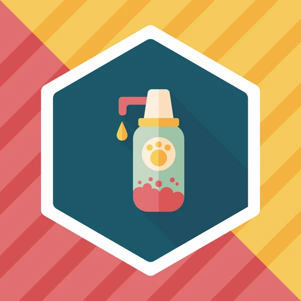 Pet shampoo flat icon with long shadow, eps10 — стоковый вектор