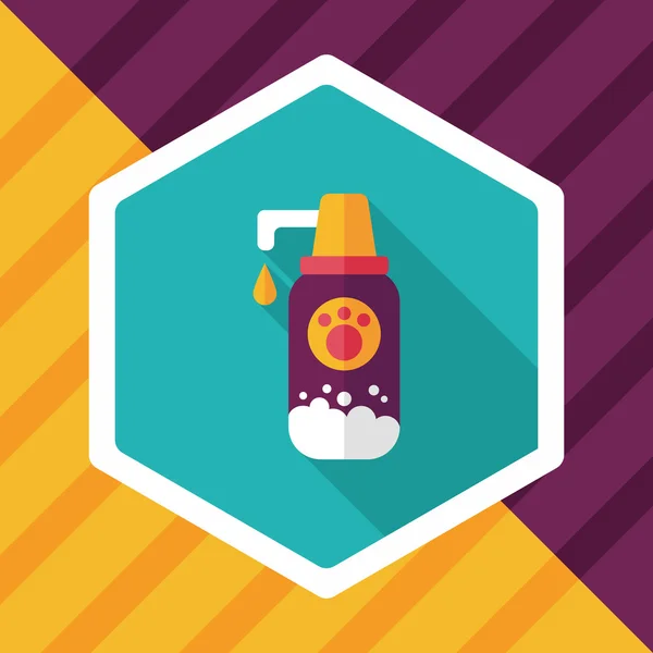 Champú para mascotas icono plano con sombra larga, eps10 — Vector de stock