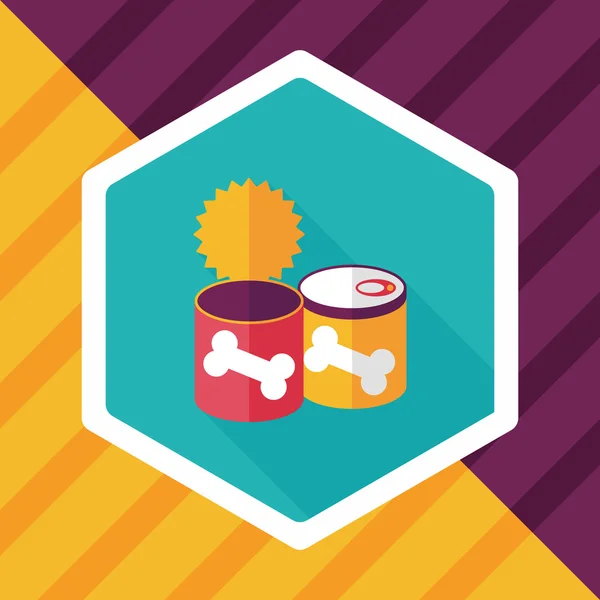 Pet dog food can flat icon with long shadow, eps10 — стоковый вектор